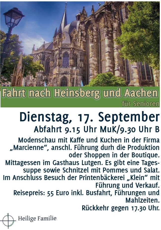 2024-09 MuK Seniorenfahrt Heinsberg und Aachen (c) Pixabay/Vera Lender